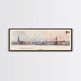 Hasselt Belgium Wall Art, Panoramic Travel Poster, Panoramic Framed Canvas Print, City Wall Art, Wall Hanging Home Decor, Travel Art