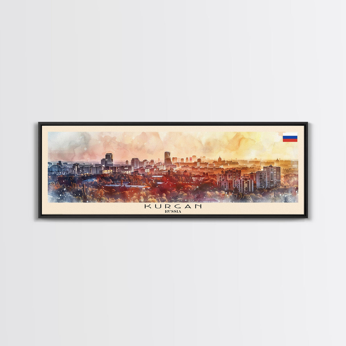 Kurgan Russia Travel Print Wall Art, Panoramic City Art, Travel Art, Wall Decor, Vacation Gift, Framed Canvas Print Or Metal Art