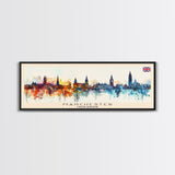 Manchester United Kingdom Panoramic Travel Poster, Framed Canvas Print or Metal Wall Art, Travel Art, Home Decor, Panoramic Painting, Midcentury Art