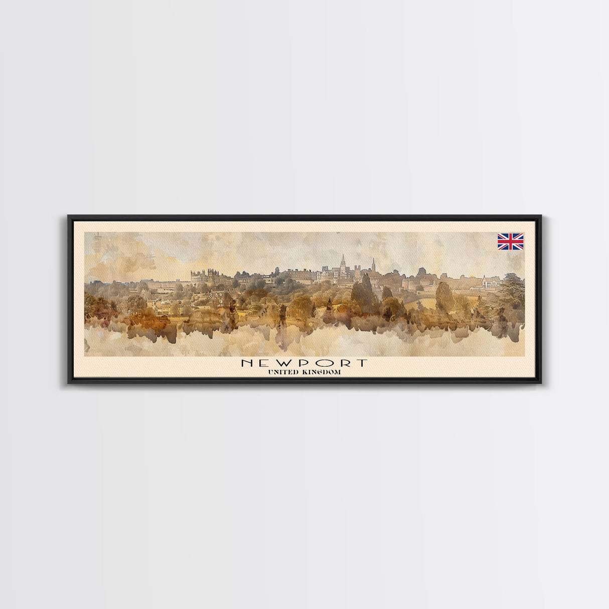 Newport United Kingdom Travel Print Wall Art, Panoramic City Art, Travel Art, Wall Decor, Vacation Gift, Framed Canvas Print Or Metal Art