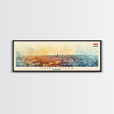 Nyiregyhaza Hungary Panoramic Travel Poster, Framed Canvas Print or Metal Wall Art, Travel Art, Home Decor, Panoramic Painting, Midcentury Art