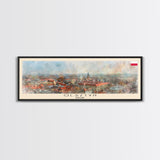 Olsztyn Poland Panoramic Travel Poster, Framed Canvas Print or Metal Wall Art, Travel Art, Home Decor, Panoramic Painting, Midcentury Art