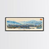 Pamplona Spain Panoramic Travel Poster, Framed Canvas Print or Metal Wall Art, Travel Art, Home Decor, Panoramic Painting, Midcentury Art