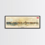 Randers Denmark Travel Art, City Art, Framed Canvas Print or Metal Wall Art, Europe Travel Poster, Panoramic Wall Art, Extra Wide Wall Art