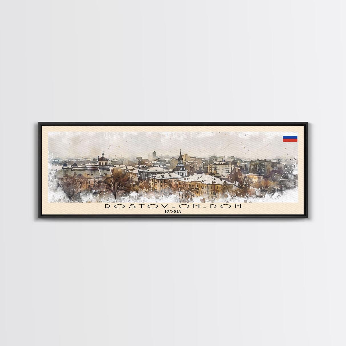 Rostov on Don Russia Panoramic Travel Poster, Framed Canvas Print or Metal Wall Art, Travel Art, Home Decor, Panoramic Painting, Midcentury Art