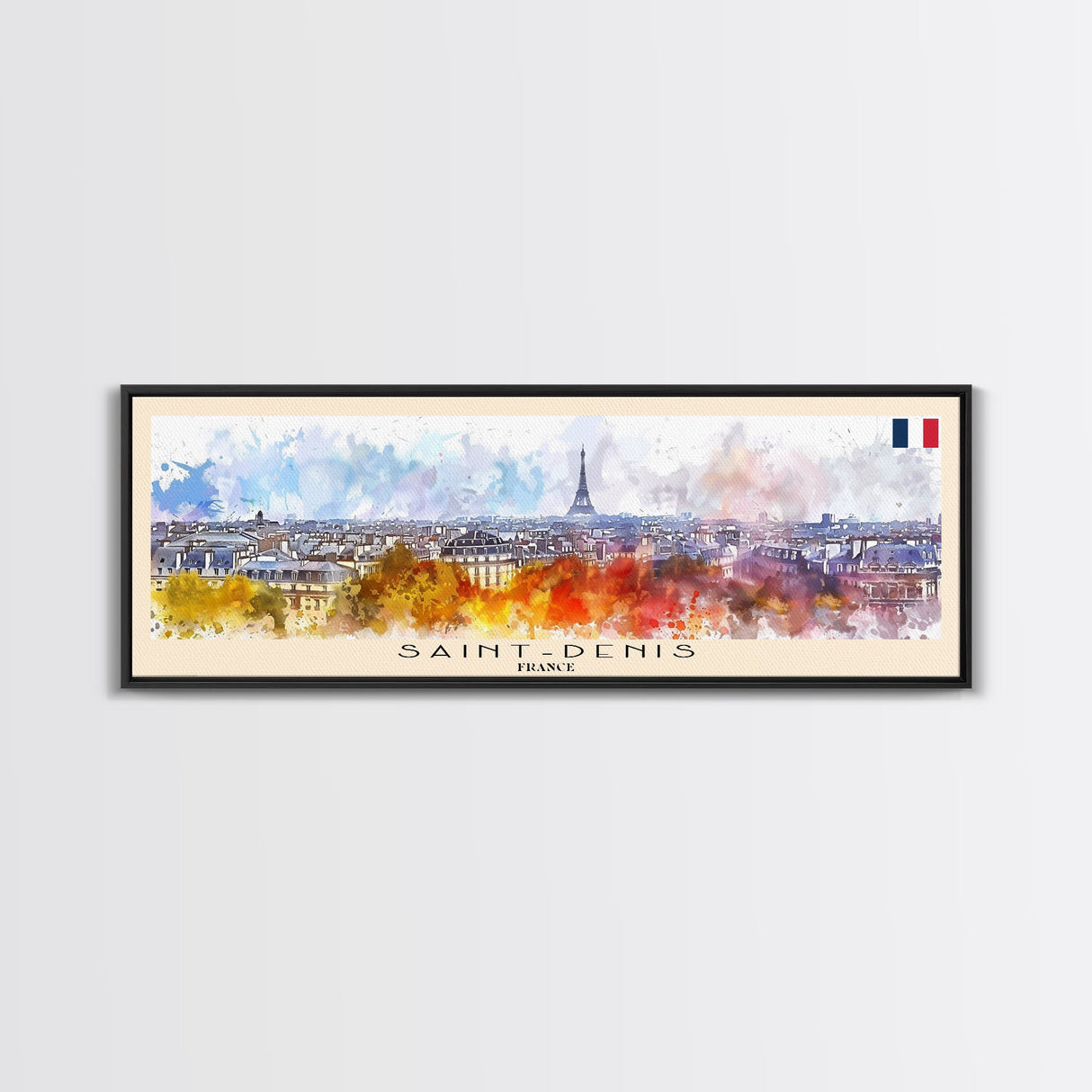 Saint Denis France Travel Art, City Art, Framed Canvas Print or Metal Wall Art, Europe Travel Poster, Panoramic Wall Art, Extra Wide Wall Art