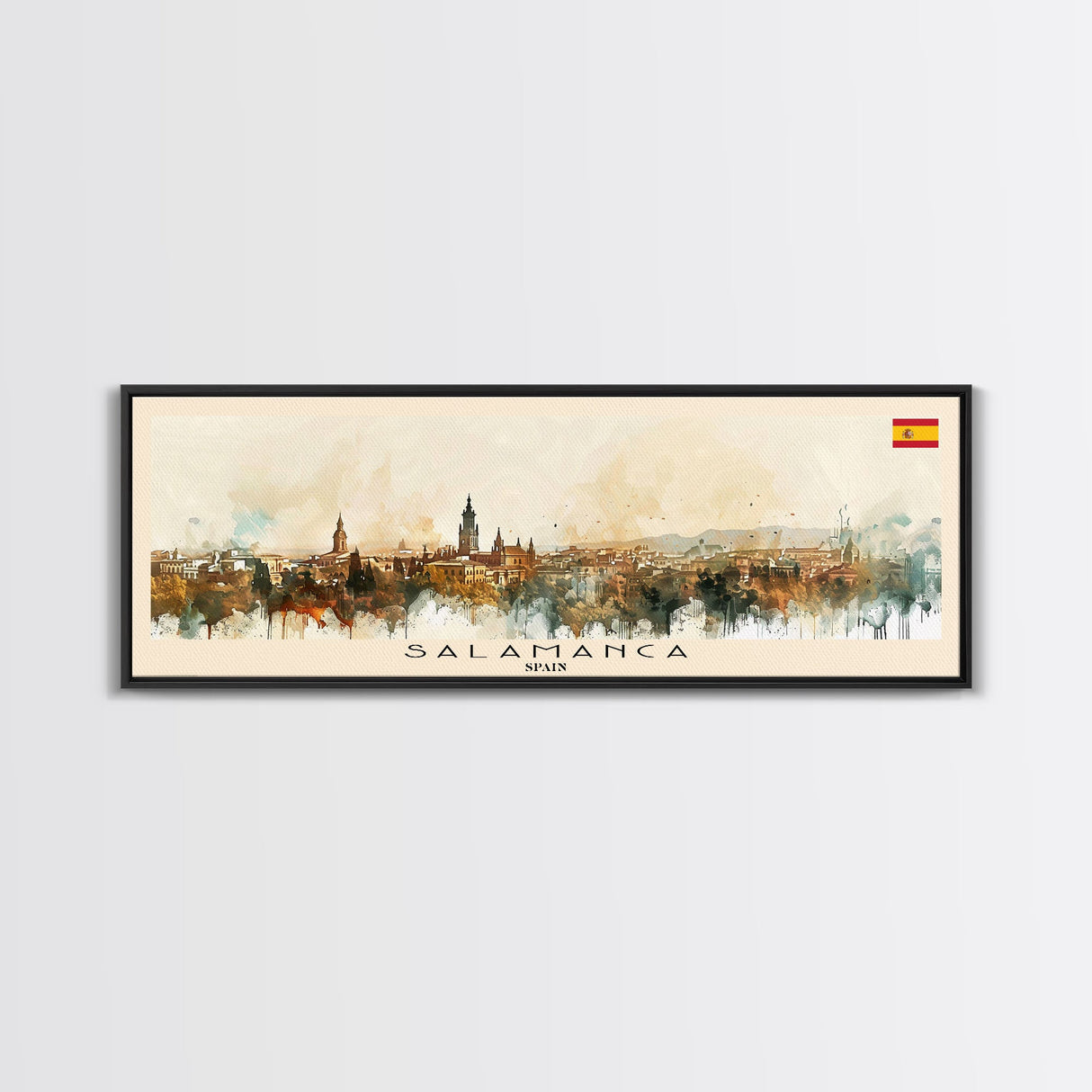 Salamanca Spain Travel Print Wall Art, Panoramic City Art, Travel Art, Wall Decor, Vacation Gift, Framed Canvas Print Or Metal Art