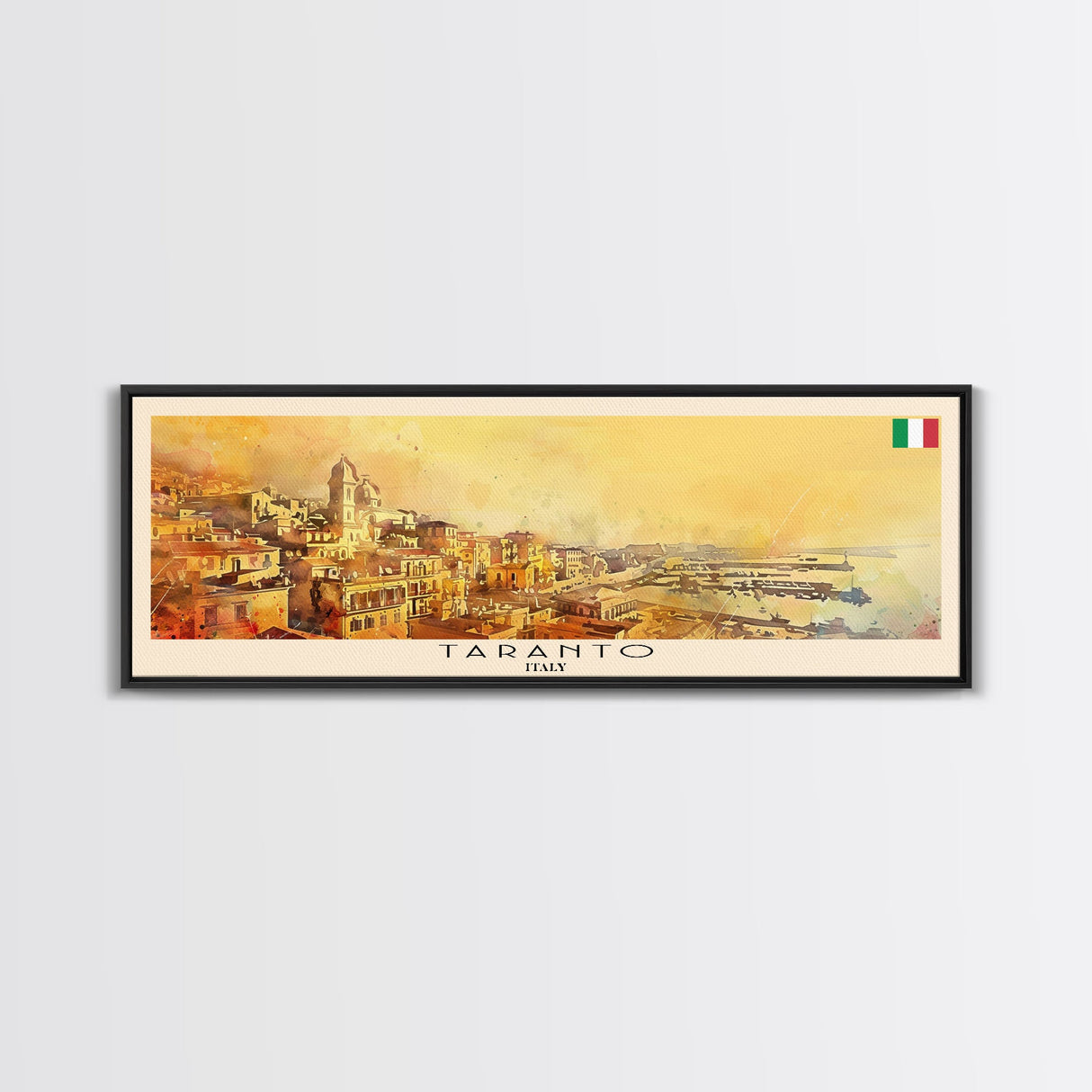 Taranto Italy Travel Art, City Art, Framed Canvas Print or Metal Wall Art, Europe Travel Poster, Panoramic Wall Art, Extra Wide Wall Art