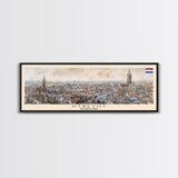 Utrecht Netherlands Travel Print Wall Art, Panoramic City Art, Travel Art, Wall Decor, Vacation Gift, Framed Canvas Print Or Metal Art