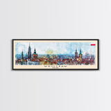 Wroclaw Poland Travel Print Wall Art, Panoramic City Art, Travel Art, Wall Decor, Vacation Gift, Framed Canvas Print Or Metal Art