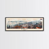 Šabac Serbia Wall Art, Panoramic Travel Poster, Panoramic Framed Canvas Print, City Wall Art, Wall Hanging Home Decor, Travel Art