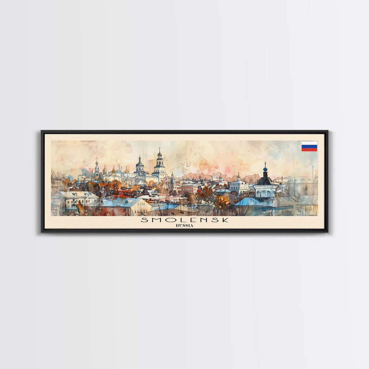 Smolensk Russia Travel Art, City Art, Framed Canvas Print or Metal Wall Art, Europe Travel Poster, Panoramic Wall Art, Extra Wide Wall Art