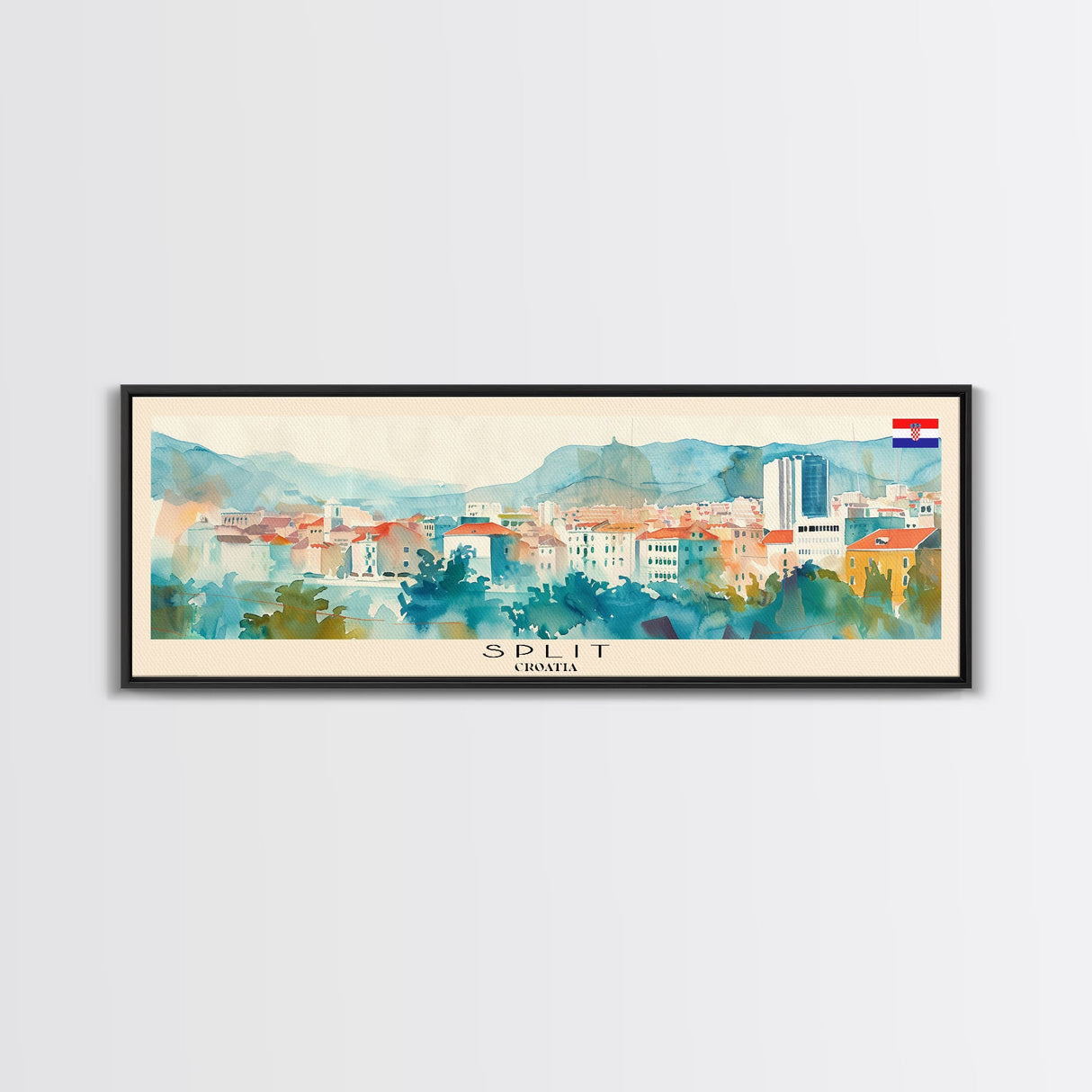 Split Croatia Travel Print Wall Art, Panoramic City Art, Travel Art, Wall Decor, Vacation Gift, Framed Canvas Print Or Metal Art