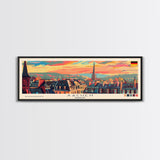 Aachen Germany  Panoramic Travel Poster, Framed Canvas Print or Metal Wall Art, Travel Art, Home Decor, Panoramic Painting, Midcentury Art