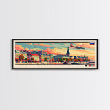 Arkhangelsk Russia Panoramic Travel Poster, Framed Canvas Print or Metal Wall Art, Travel Art, Home Decor, Panoramic Painting, Midcentury Art