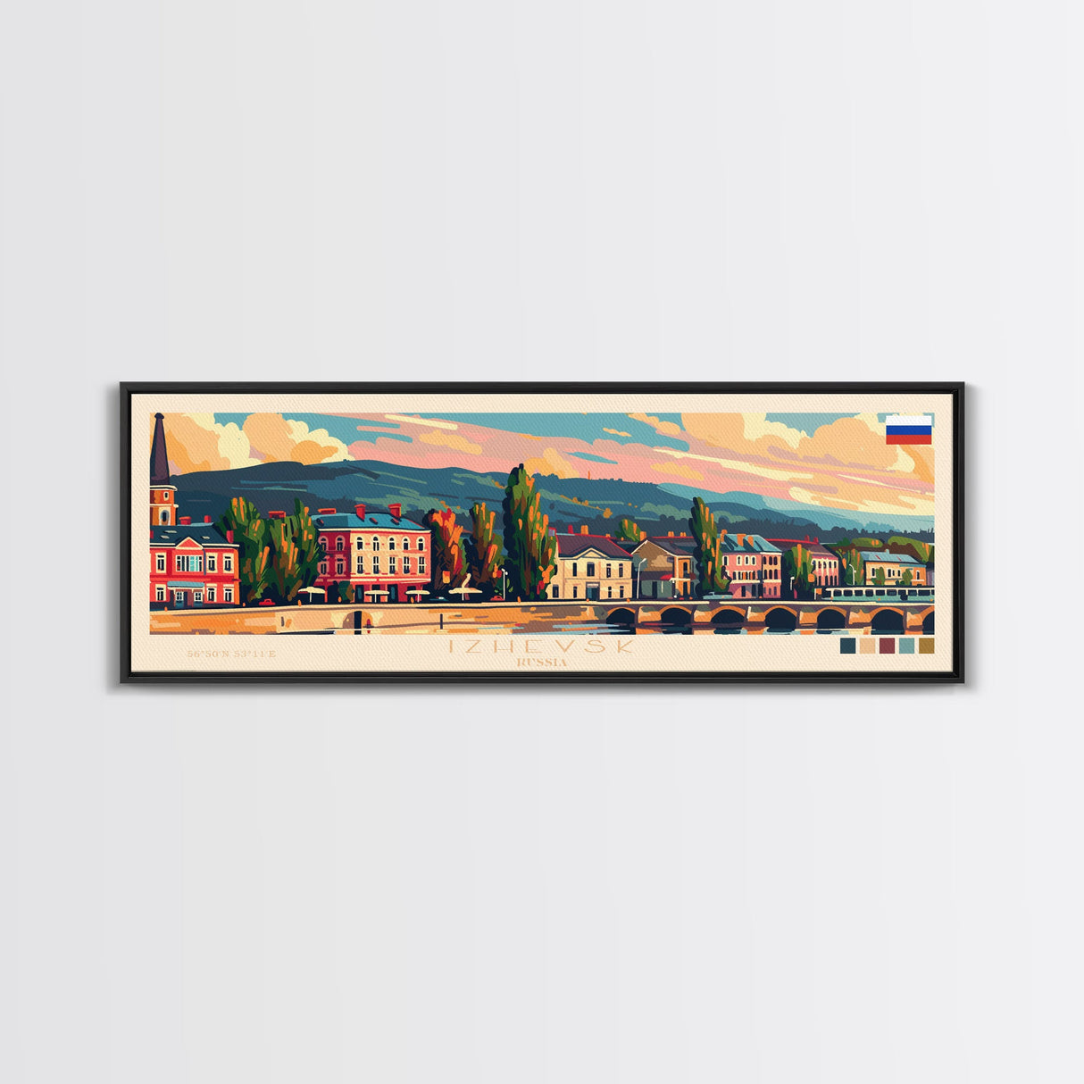 Izhevsk Russia Wall Art, Panoramic Travel Poster, Panoramic Framed Canvas Print, City Wall Art, Wall Hanging Home Decor, Travel Art