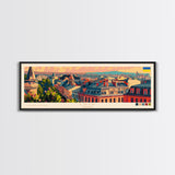 Lviv Ukraine Wall Art, Panoramic Travel Poster, Panoramic Framed Canvas Print, City Wall Art, Wall Hanging Home Decor, Travel Art