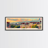 Lyon France Travel Print Wall Art, Panoramic City Art, Travel Art, Wall Decor, Vacation Gift, Framed Canvas Print Or Metal Art