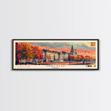 Malmo Sweden Travel Art, City Art, Framed Canvas Print or Metal Wall Art, Europe Travel Poster, Panoramic Wall Art, Extra Wide Wall Art