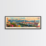 Nyiregyhaza Hungary Panoramic Travel Poster, Framed Canvas Print or Metal Wall Art, Travel Art, Home Decor, Panoramic Painting, Midcentury Art