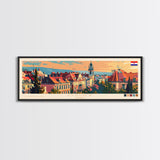 Osijek Croatia Travel Print Wall Art, Panoramic City Art, Travel Art, Wall Decor, Vacation Gift, Framed Canvas Print Or Metal Art