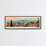 Ostrava Czech Republic Wall Art, Panoramic Travel Poster, Panoramic Framed Canvas Print, City Wall Art, Wall Hanging Home Decor, Travel Art