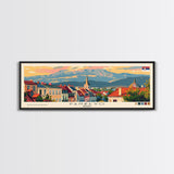 Pančevo Serbia Wall Art, Panoramic Travel Poster, Panoramic Framed Canvas Print, City Wall Art, Wall Hanging Home Decor, Travel Art