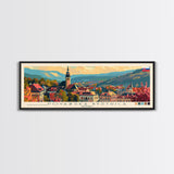 Povazska Bystrica Slovakia Travel Print Wall Art, Panoramic City Art, Travel Art, Wall Decor, Vacation Gift, Framed Canvas Print Or Metal Art