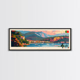 Rio Tinto Panoramic Travel Poster, Framed Canvas Print or Metal Wall Art, Travel Art, Home Decor, Panoramic Painting, Midcentury Art