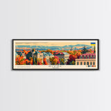 Rivne Ukraine Wall Art, Panoramic Travel Poster, Panoramic Framed Canvas Print, City Wall Art, Wall Hanging Home Decor, Travel Art