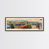 Stavropol Russia Panoramic Travel Poster, Framed Canvas Print or Metal Wall Art, Travel Art, Home Decor, Panoramic Painting, Midcentury Art