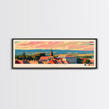 Szolnok Hungary Wall Art, Panoramic Travel Poster, Panoramic Framed Canvas Print, City Wall Art, Wall Hanging Home Decor, Travel Art