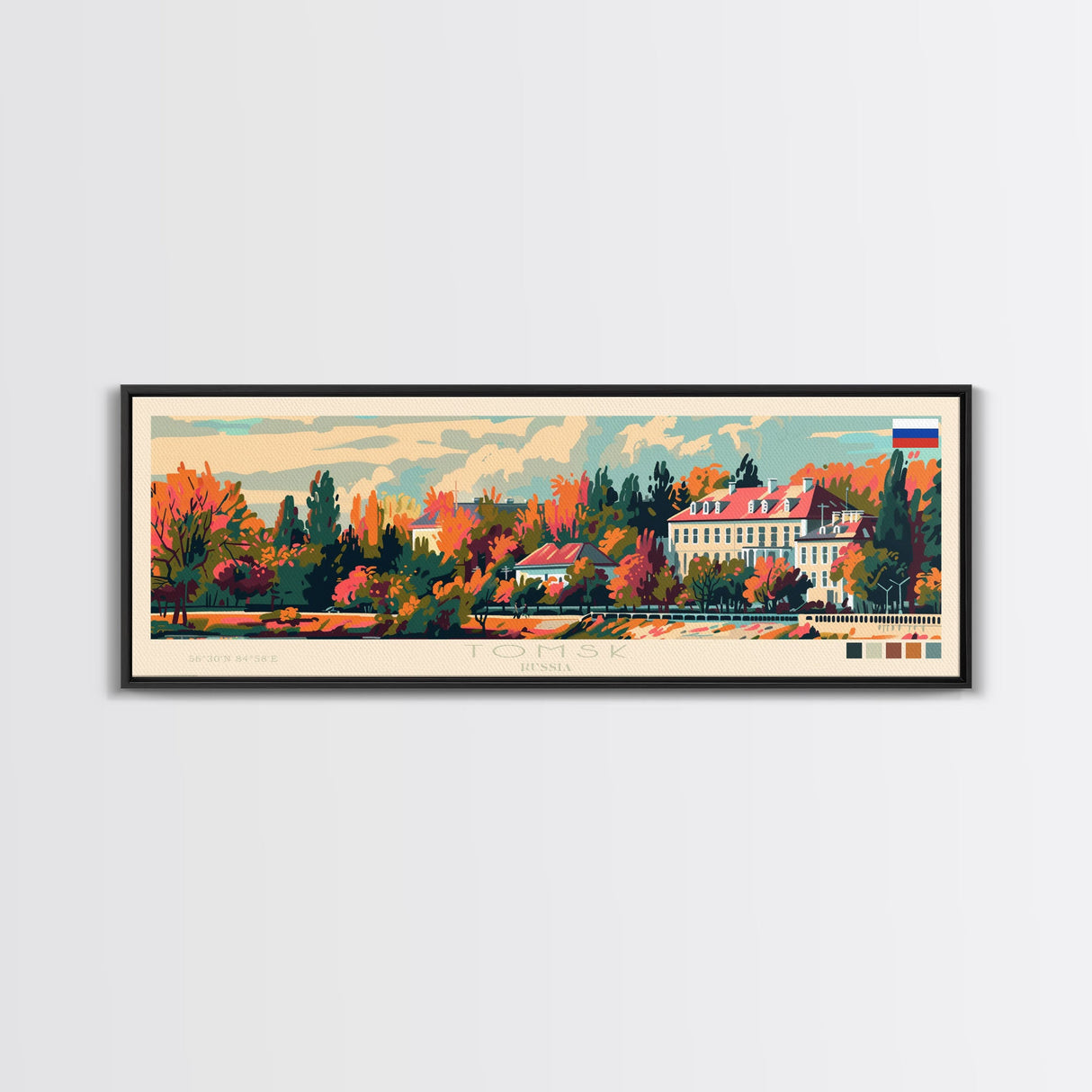 Tomsk Russia Wall Art, Panoramic Travel Poster, Panoramic Framed Canvas Print, City Wall Art, Wall Hanging Home Decor, Travel Art