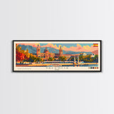 Valencia Spain Travel Art, City Art, Framed Canvas Print or Metal Wall Art, Europe Travel Poster, Panoramic Wall Art, Extra Wide Wall Art