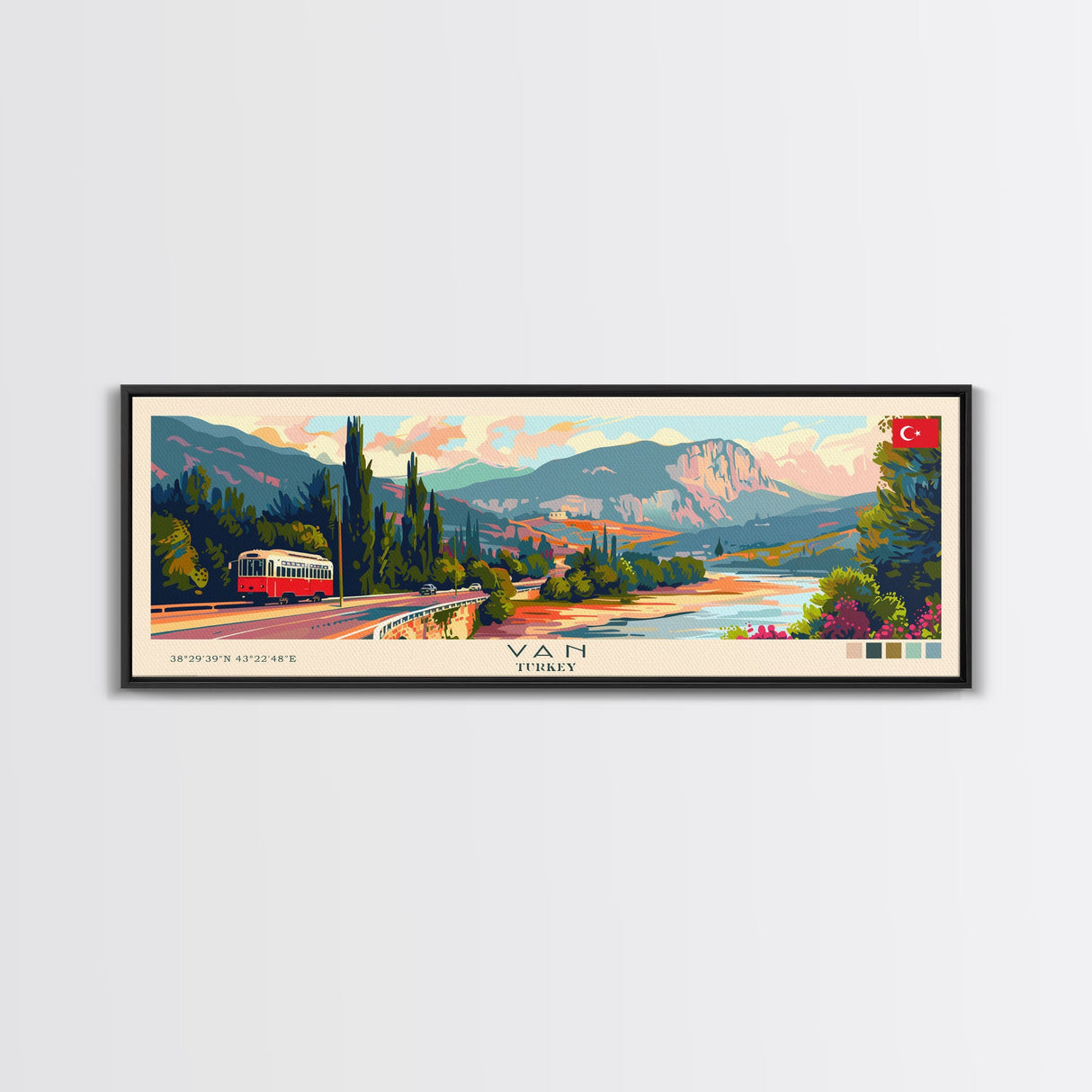 Van Turkey Travel Print Wall Art, Panoramic City Art, Travel Art, Wall Decor, Vacation Gift, Framed Canvas Print Or Metal Art