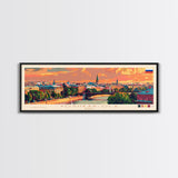 Yoshkar Ola Russia Panoramic Travel Poster, Framed Canvas Print or Metal Wall Art, Travel Art, Home Decor, Panoramic Painting, Midcentury Art