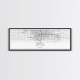 Panoramic Fresno City Map, California Art, Map Print, Minimalist Wall Art, Canvas Art, Housewarming Gift, Street Map Art, Closing Gift