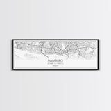 Panoramic Hamburg City Map, Germany Art, Map Print, Minimalist Wall Art, Canvas Art, Housewarming Gift, Street Map Art, Closing Gift