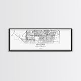 Panoramic Hialeah City Map, Florida Art, Map Print, Minimalist Wall Art, Canvas Art, Housewarming Gift, Street Map Art, Closing Gift