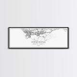 Panoramic Hong Kong City Map, China Art, Map Print, Minimalist Wall Art, Canvas Art, Housewarming Gift, Street Map Art, Closing Gift