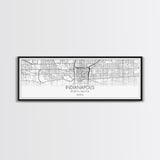 Panoramic Indianapolis  City Map, Indiana Art, Map Print, Minimalist Wall Art, Canvas Art, Housewarming Gift, Street Map Art, Closing Gift