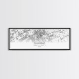 Panoramic Islamabad City Map, Pakistan Art, Map Print, Minimalist Wall Art, Canvas Art, Housewarming Gift, Street Map Art, Closing Gift