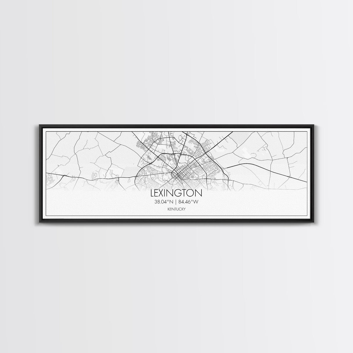 Panoramic Lexington City Map, Kentucky Art, Map Print, Minimalist Wall Art, Canvas Art, Housewarming Gift, Street Map Art, Closing Gift