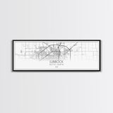 Panoramic Lubbock City Map, Texas Art, Map Print, Minimalist Wall Art, Canvas Art, Housewarming Gift, Street Map Art, Closing Gift