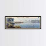 Apopka Lake Panoramic Framed Canvas Print, Lake House Art, Vintage Style, Travel Poster, Nature Scene, Scenic Artwork