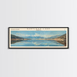 Bartlett Lake Arizona Framed Canvas Print, Panoramic Lake House Art, Scenic Painting, Travel Poster, Minimalist Wall Art, Home Decor