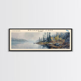 Becharof Lake Panoramic Framed Canvas Print, Lake House Decor, Scenic View, Travel Poster, Modern Art, Nature Scene