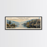 Colville Lake Framed Canvas Print, Lake House Decor, Panoramic Wide Art, Travel Poster, Modern Lake Painting, Nature Art