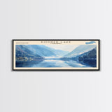 Donner Lake California Framed Canvas Print, Lake House Decor, Panoramic Wall Art, Travel Poster, Modern Lake Painting, Nature Art