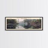 Dutch Springs Pennsylvania Framed Canvas Print, Lake House Art, Panoramic Wall Art, Travel Poster, Rustic Lake Painting, Home Decor